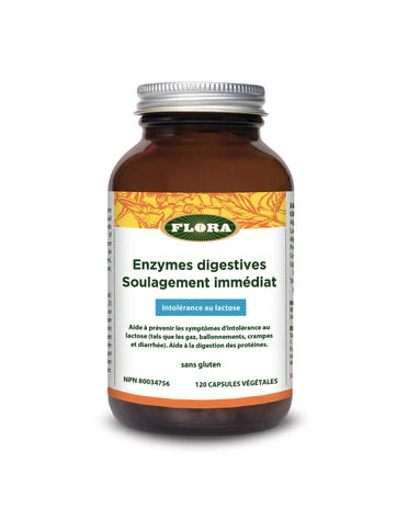 Enzymes digestives Soulagement Immédiat - Flora - 120 capsules
